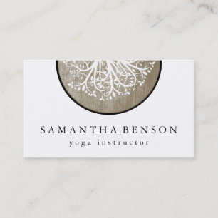 Elegant Gold Watercolor Tree Yoga and Meditation Business Card