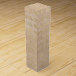 Elegant Gold Wave Swirl Pattern on Beige Wine Box<br><div class="desc">Bring a sense of serene elegance to your gift with this luxurious design featuring gold wave-inspired swirls on a soft beige background. Perfect for beach-themed weddings,  coastal celebrations,  or any special occasion,  this refined pattern adds a touch of sophistication and charm to your gift presentation.</div>