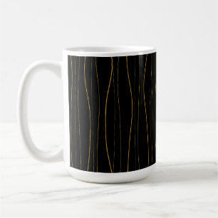 Elegant Gold Wavy Lines Pattern Coffee Mug