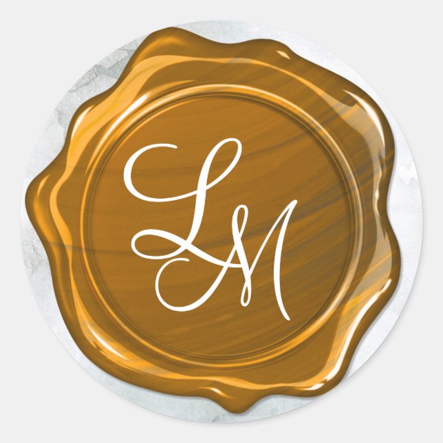 Elegant Gold Wax Seal Monogram (Front)