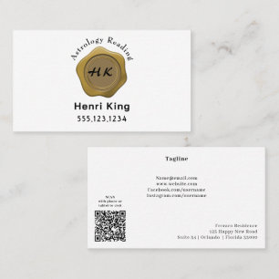 Elegant Gold Wax Seal Monogram Initial Business Card