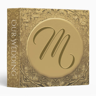 Elegant Gold Wedding  3 Ring Binder