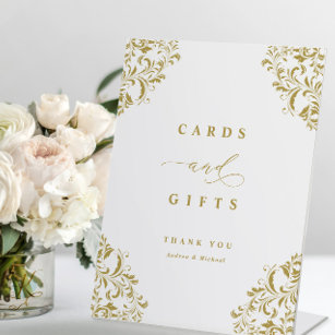 Elegant Gold Wedding Cards & Gifts Sign