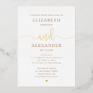 Elegant gold wedding. Classic script calligraphy