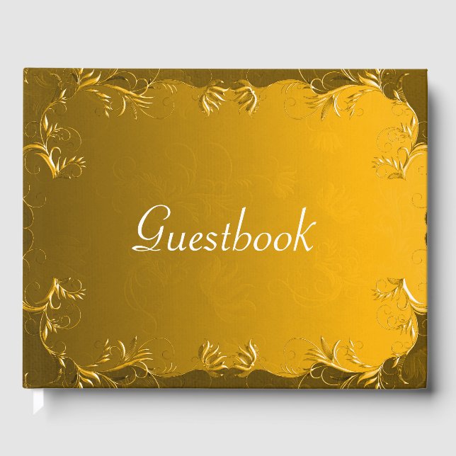 Elegant Gold Wedding Guest Book (Front)