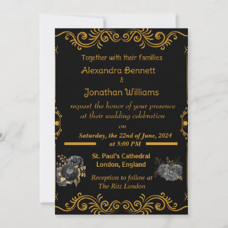 Elegant Gold Wedding Invitation