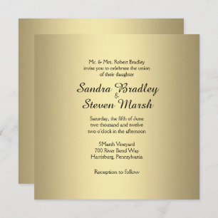 Elegant Gold Wedding Invitation