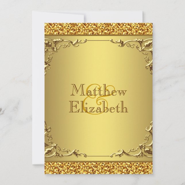 Elegant Gold Wedding Invitation (Front)