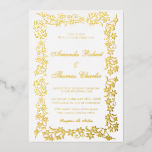 Elegant Gold Wedding Invitation 