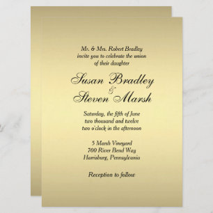 Elegant Gold Wedding Invitation