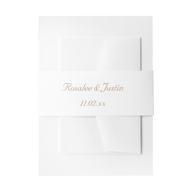 Elegant Gold Wedding Invitation Band Invitation Belly Band (Front Example)