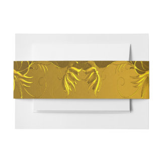 Elegant Gold Wedding Invitation Belly Band