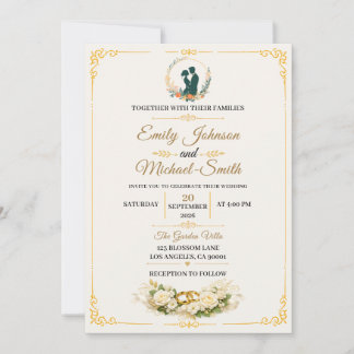 Elegant Gold Wedding Invitation Template