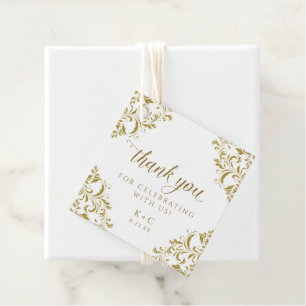 Elegant Gold Wedding Luxury Vintage Favour Tags