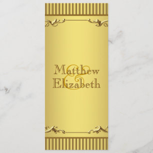 Elegant Gold Wedding Menu Program