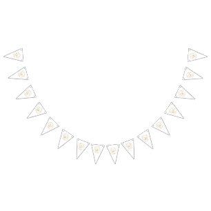 Elegant Gold Wedding Monogram Bunting Flags