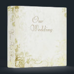 Elegant Gold Wedding Photo Album Binder<br><div class="desc">Beautiful and elegant gold tint vintage floral wedding photo album design featuring vines and roses around the border and a fade of a heart in the centre. The design has a printed faux texture for an old paper look. This same design comes in green, red/pink, purple, blue, antique gold and...</div>