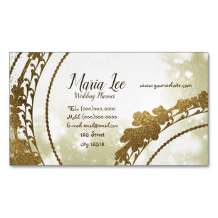 Elegant Gold Wedding Planner Business Card Magnet