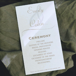 Elegant Gold Wedding Program