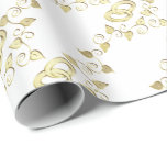Elegant Gold Wedding Rings Wrapping Paper<br><div class="desc">Featuring elegant gold wedding bands on a white background. This gift wrapping paper will compliment your gift. ⭐99% of my designs in my store are done in layers. This makes it easy for you to resize and move the graphics and text around so that it will fit each product perfectly....</div>