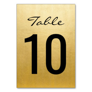Elegant Gold Wedding Table Numbers Cards Templates