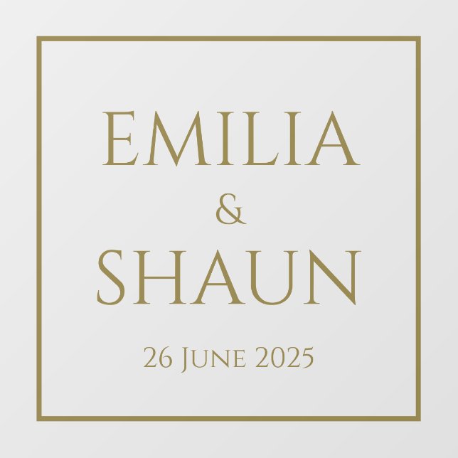 Elegant Gold Wedding Window Cling (Sheet)