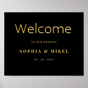 Elegant Gold Welcome golden Wedding Welcome Sign