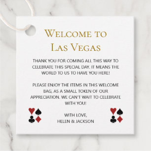 Elegant Gold Welcome to Vegas Welcome Bag Wedding Favour Tags