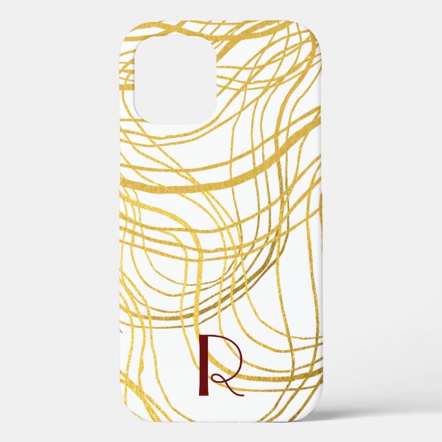 Elegant Gold White and Black Text Case-Mate iPhone Case (Back)