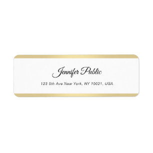 Elegant Gold White Chic Hand Script Simple Modern
