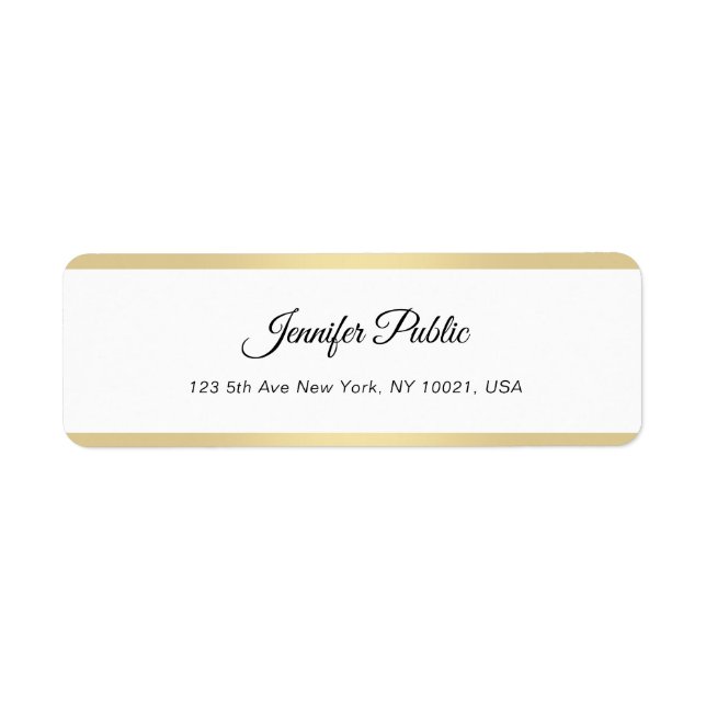 Elegant Gold White Chic Hand Script Simple Modern (Front)