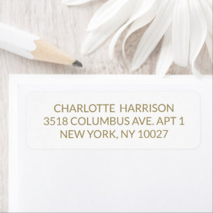 Elegant gold white custom return address 