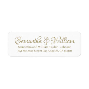 Elegant gold white custom script names wedding