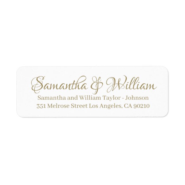 Elegant gold white custom script names wedding (Front)