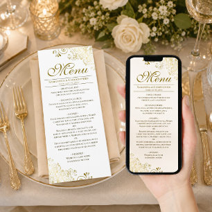 Elegant Gold & White Downloadable Wedding Menu