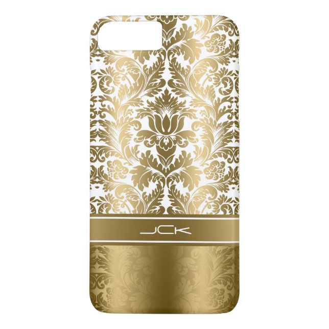 Elegant Gold & White Floral Damasks Case-Mate iPhone Case (Back)