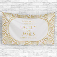 Elegant Gold White Geometric Art Deco Wedding