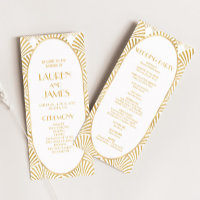 Elegant Gold White Geometric Art Deco Wedding