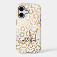 Elegant Gold White Leopard Cheetah Animal Print