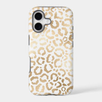 Elegant Gold White Leopard Cheetah Animal Print