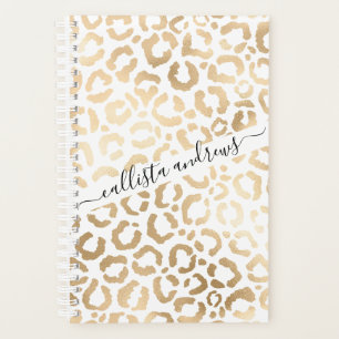 Elegant Gold White Leopard Cheetah Animal Print