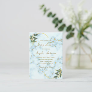 Elegant Gold White Marble Baby Shower Invitation