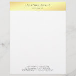 Elegant Gold White Minimalist Modern Professional Letterhead<br><div class="desc">Elegant Gold White Minimalist Modern Professional Template Letterhead.</div>