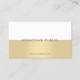 Elegant Gold White Modern Simple Professional Business Card