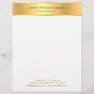 Elegant Gold White Professional Modern Template Letterhead