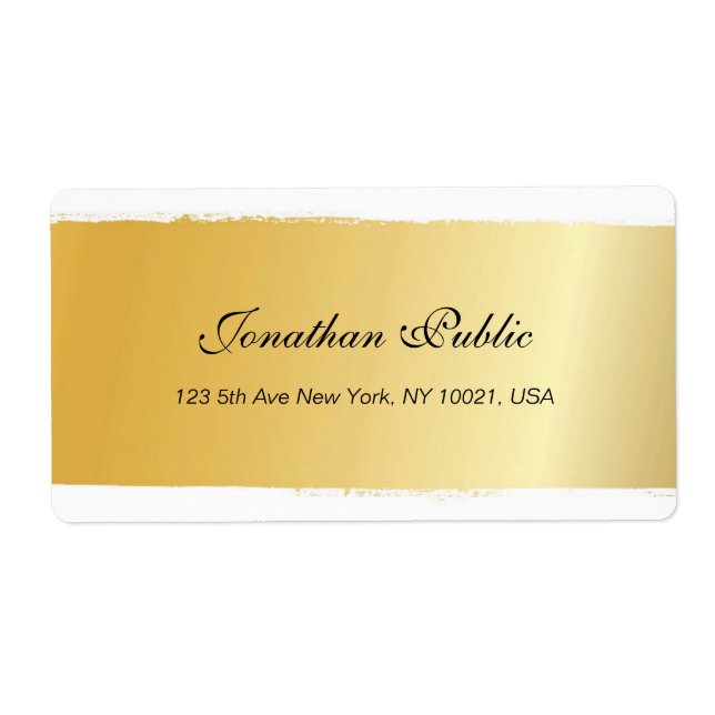 Elegant Gold White Script Professional Shipping (Front)
