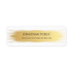 Elegant Gold White Simple Template Return Address