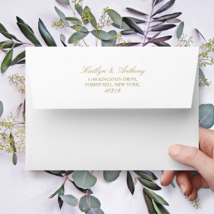 Elegant Gold & White Wedding Envelope