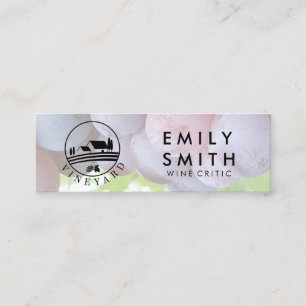 Elegant Gold White Wine Bottle   Grapes Mini Business Card