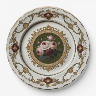 Elegant Gold wildflower Floral Ceramic Wedding Paper Plate